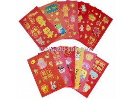 102-13# RED ENVELOPE WITH STICKER(12P/PACK)CNY(11041)13CM